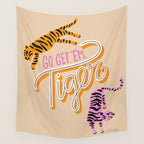 Go Get 'Em Tiger - Melon Wall Tapestry Gallery Image 4