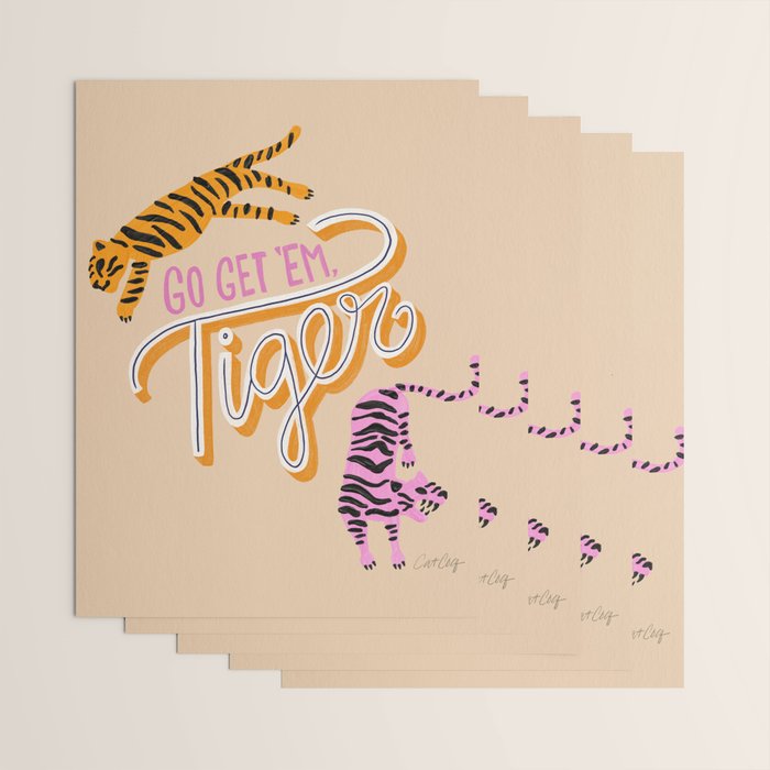 Go Get 'Em Tiger - Melon Wrapping Paper Gallery Image 3