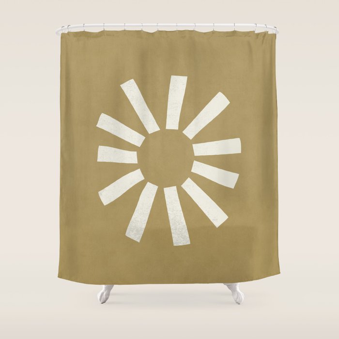 Sun Line Minimalist - Gold Beige Shower Curtain Gallery Image 1