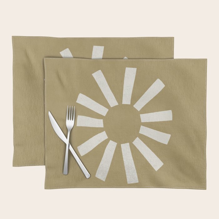 Sun Line Minimalist - Gold Beige Placemat Gallery Image 1
