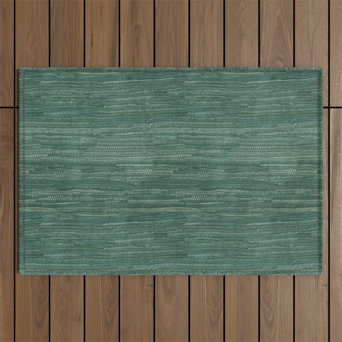 Boho Old Market Textile in Green Outdoor Rug Gallery Image 1