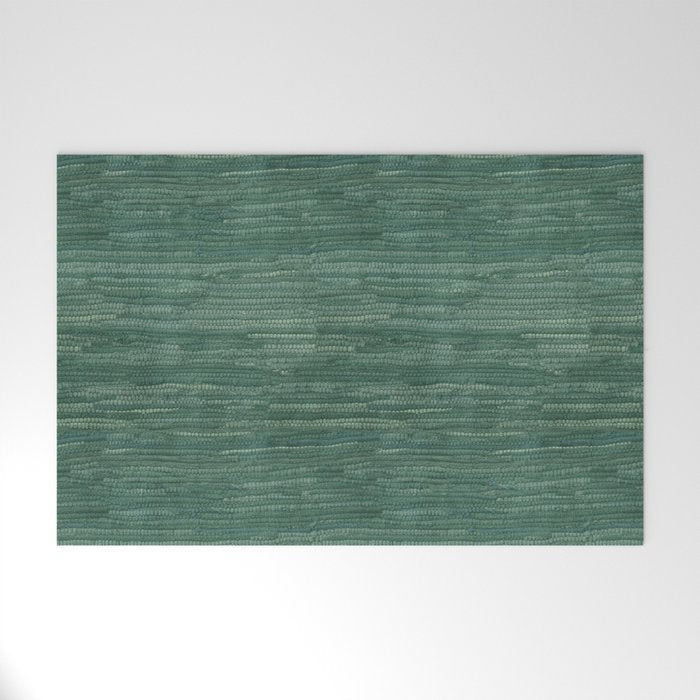 Boho Old Market Textile in Green Welcome Mat Gallery Image 1