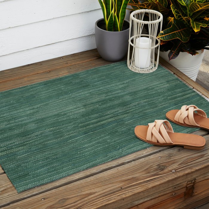 Boho Old Market Textile in Green Outdoor Rug Gallery Image 2