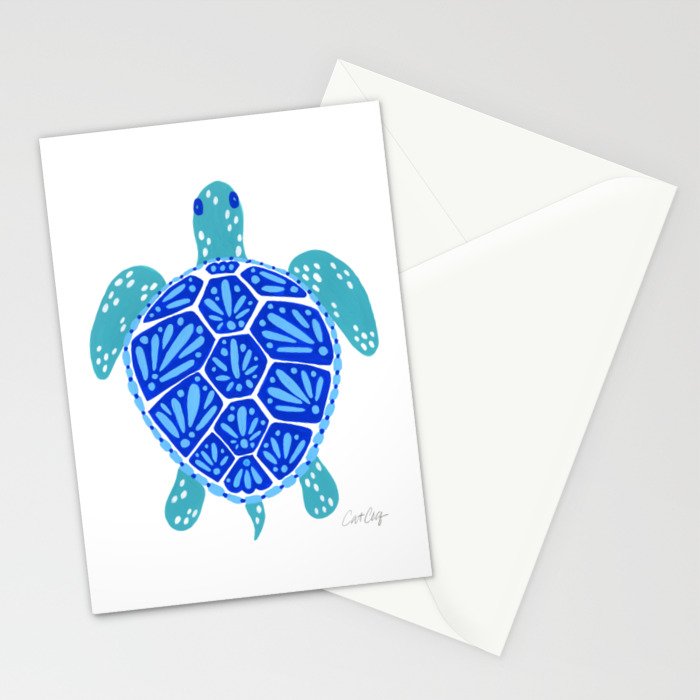 Sea Turtle - Blue Palette Stationery Card Gallery Image 2