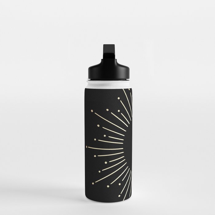 Sunburst Gold Copper Bronze on Black Water Bottle Gallery Image 3