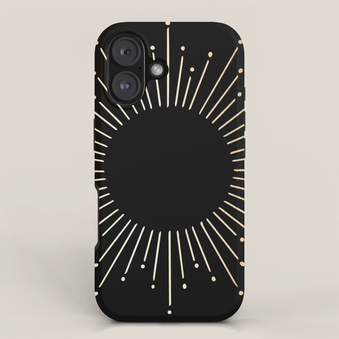 Sunburst Gold Copper Bronze on Black iPhone Case Gallery Image 1