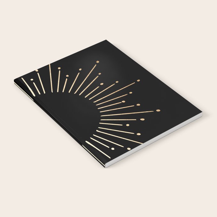 Sunburst Gold Copper Bronze on Black Notebook Gallery Image 1