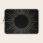 Sunburst Gold Copper Bronze on Black Laptop Sleeve Gallery Image 1
