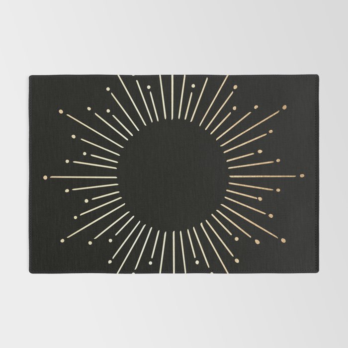 Sunburst Gold Copper Bronze on Black Rug Gallery Image 2