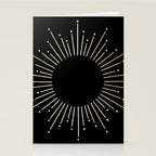 Sunburst Gold Copper Bronze on Black Stationery Card Gallery Image 2
