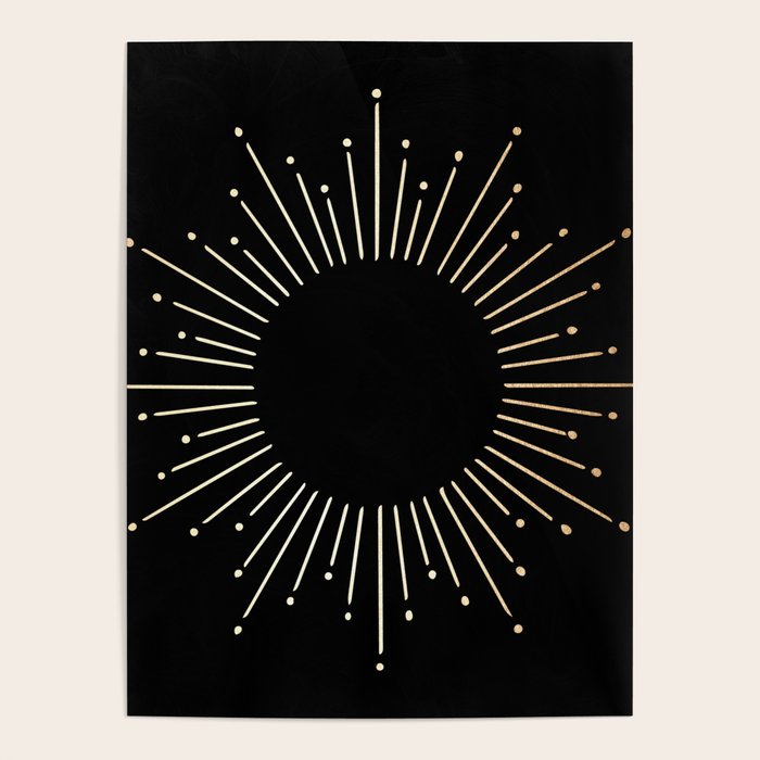 Sunburst Gold Copper Bronze on Black Poster Gallery Image 4