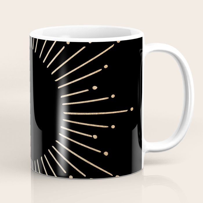 Sunburst Gold Copper Bronze on Black Coffee Mug Gallery Image 1