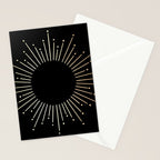Sunburst Gold Copper Bronze on Black Stationery Card Gallery Image 2