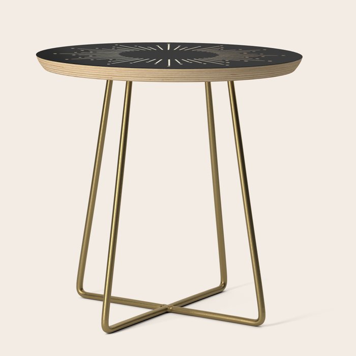 Sunburst Gold Copper Bronze on Black Side Table Gallery Image 1