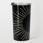 Sunburst Gold Copper Bronze on Black Travel Mug Gallery Image 3