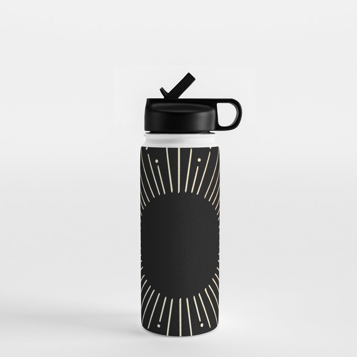 Sunburst Gold Copper Bronze on Black Water Bottle Gallery Image 1