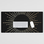 Sunburst Gold Copper Bronze on Black Desk Mat Gallery Image 1