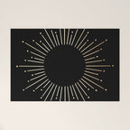 Sunburst Gold Copper Bronze on Black Welcome Mat Gallery Image 1