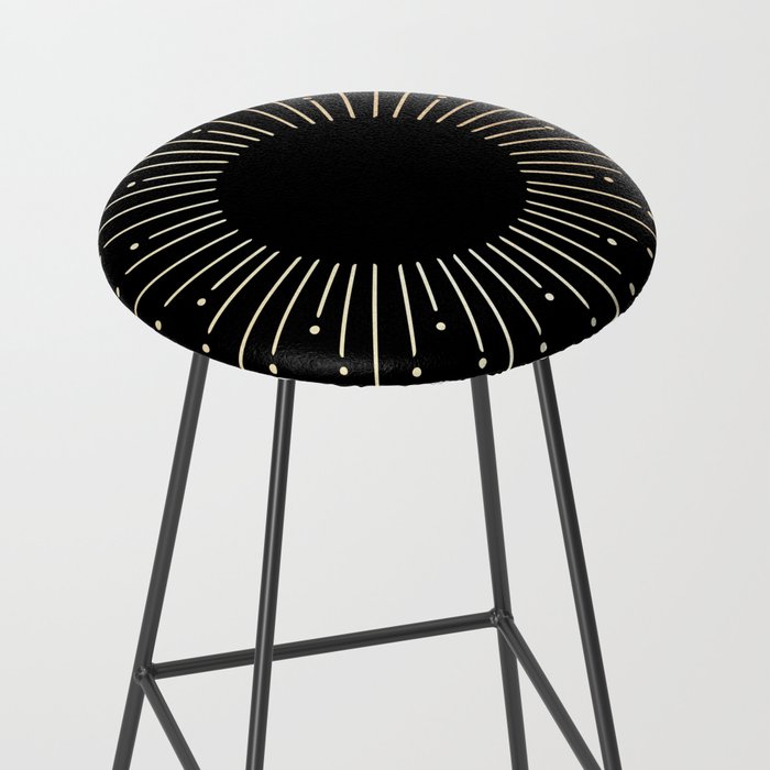 Sunburst Gold Copper Bronze on Black Stool Gallery Image 2