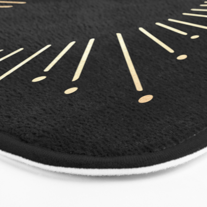 Sunburst Gold Copper Bronze on Black Bath Mat Gallery Image 3