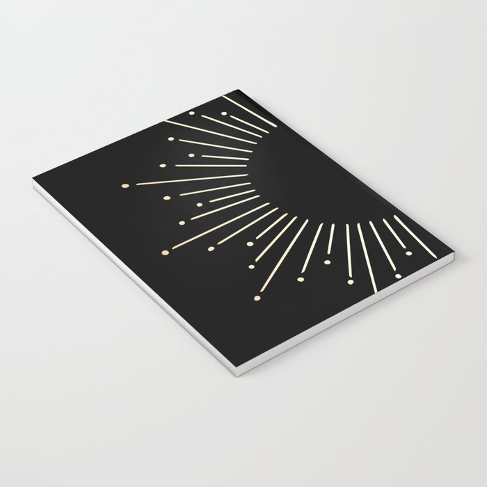 Sunburst Gold Copper Bronze on Black Notebook Gallery Image 3