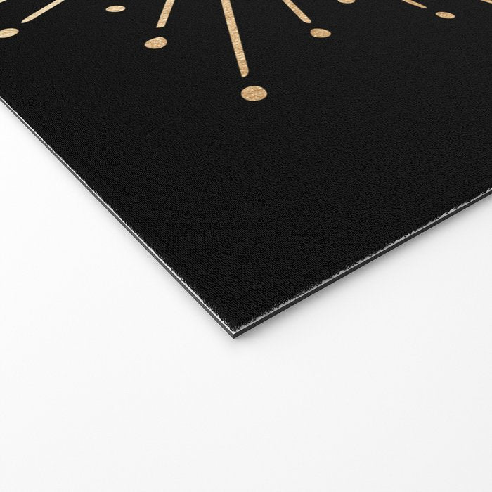 Sunburst Gold Copper Bronze on Black Welcome Mat Gallery Image 2