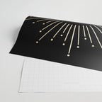 Sunburst Gold Copper Bronze on Black Wrapping Paper Gallery Image 2