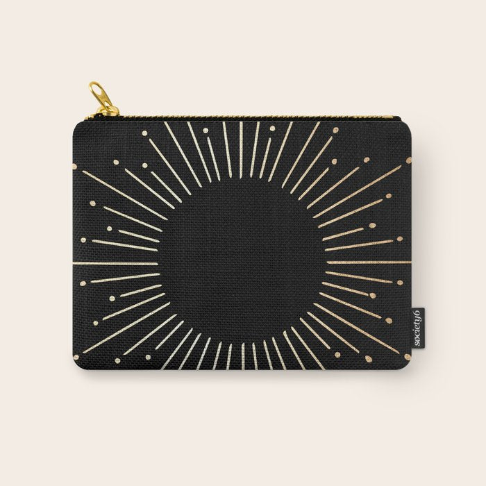 Sunburst Gold Copper Bronze on Black Carry All Pouch Gallery Image 1