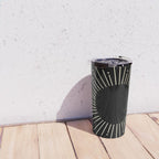 Sunburst Gold Copper Bronze on Black Travel Mug Gallery Image 4