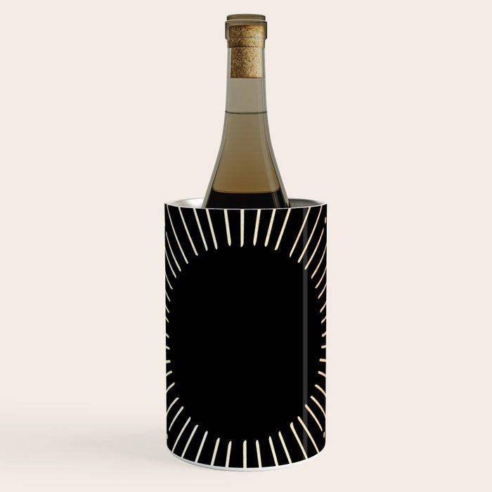 Sunburst Gold Copper Bronze on Black Wine Chiller Gallery Image 1