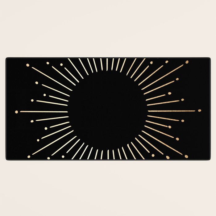 Sunburst Gold Copper Bronze on Black Desk Mat Gallery Image 3