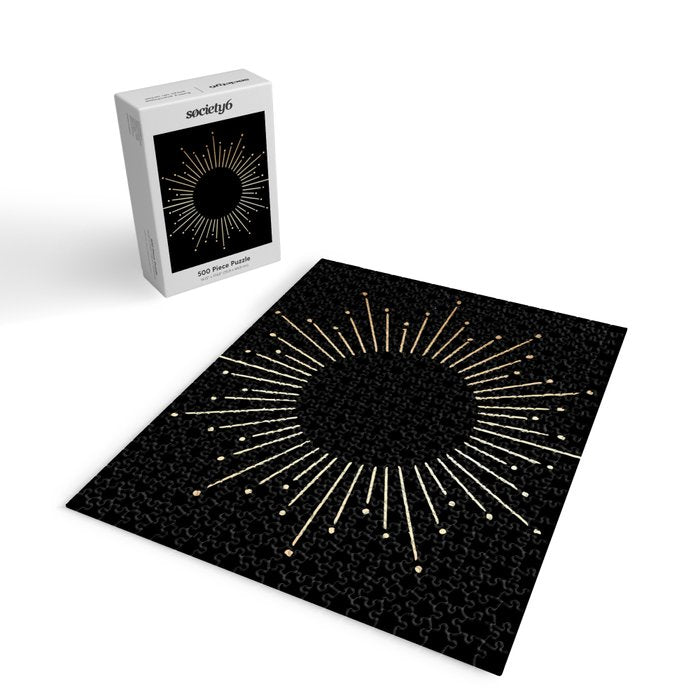 Sunburst Gold Copper Bronze on Black Jigsaw Puzzle Gallery Image 2