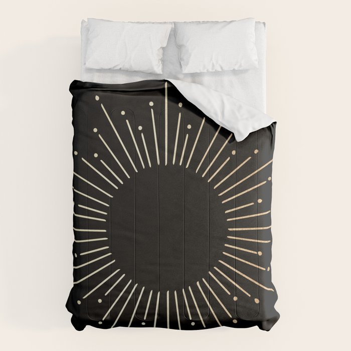 Sunburst Gold Copper Bronze on Black Comforter Gallery Image 1