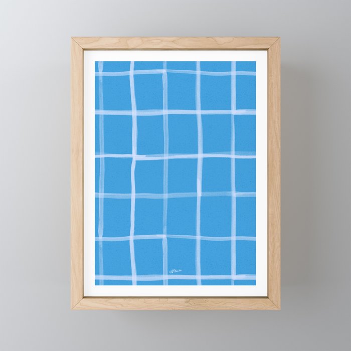 Abstract Tennis Net Pattern in Sky Blue Mini Art Print Gallery Image 1
