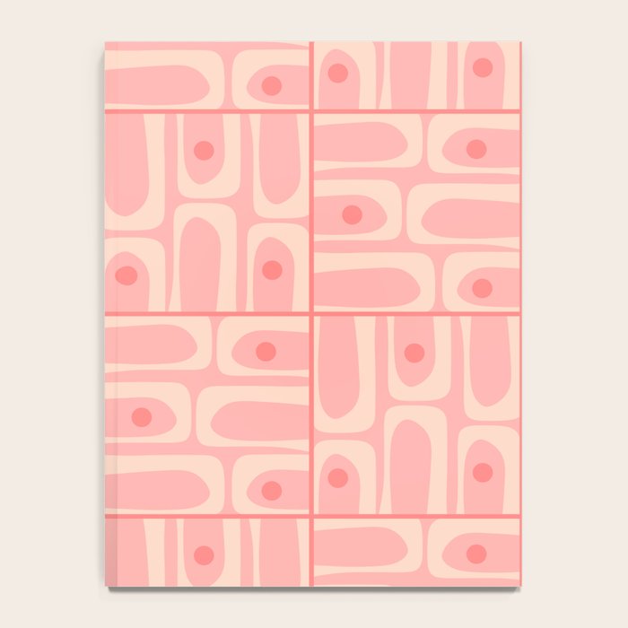 Mid Century Modern Piquet Multi Geometric Tiled Pattern in Blush Pink Notebook Gallery Image 4