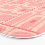 Mid Century Modern Piquet Multi Geometric Tiled Pattern in Blush Pink Bath Mat Gallery Image 3