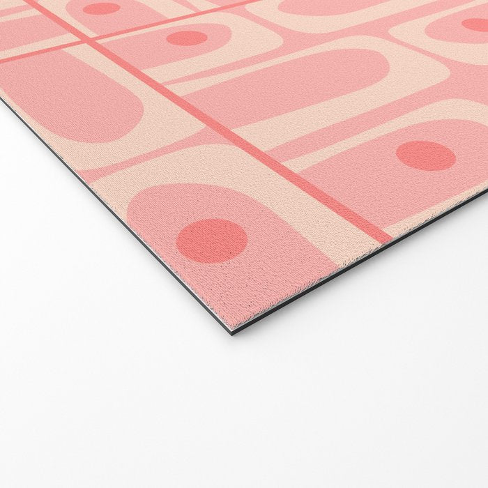 Mid Century Modern Piquet Multi Geometric Tiled Pattern in Blush Pink Welcome Mat Gallery Image 2