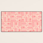 Mid Century Modern Piquet Multi Geometric Tiled Pattern in Blush Pink Desk Mat Gallery Image 3