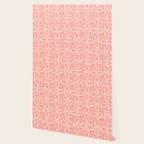 Mid Century Modern Piquet Multi Geometric Tiled Pattern in Blush Pink Wallpaper Gallery Image 2