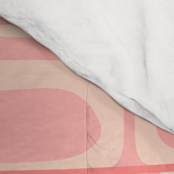 Mid Century Modern Piquet Multi Geometric Tiled Pattern in Blush Pink Comforter Gallery Image 4