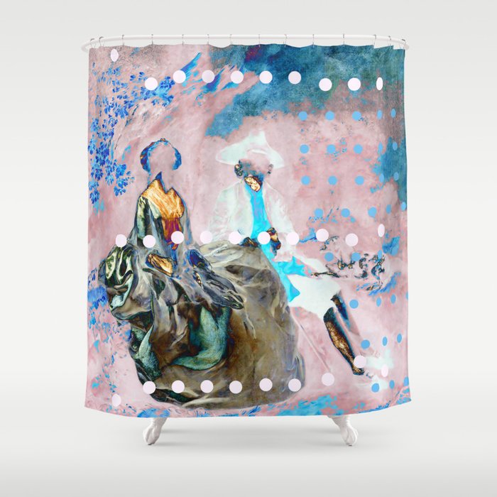 The Lovers In Pink Shower Curtain Gallery Image 1