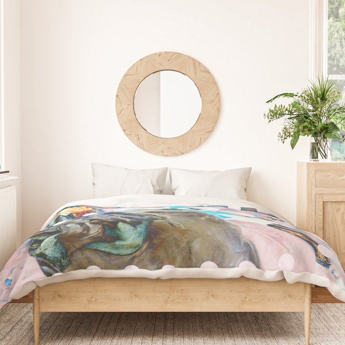 The Lovers In Pink Duvet Cover Gallery Image 3