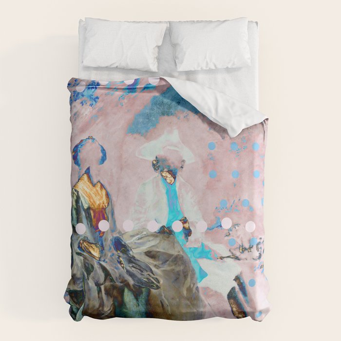 The Lovers In Pink Duvet Cover Gallery Image 1