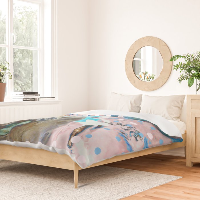 The Lovers In Pink Duvet Cover Gallery Image 2