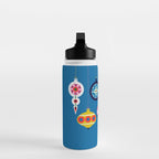 Retro Christmas Baubles on a dark background Water Bottle Gallery Image 3
