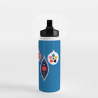 Retro Christmas Baubles on a dark background Water Bottle Gallery Image 2