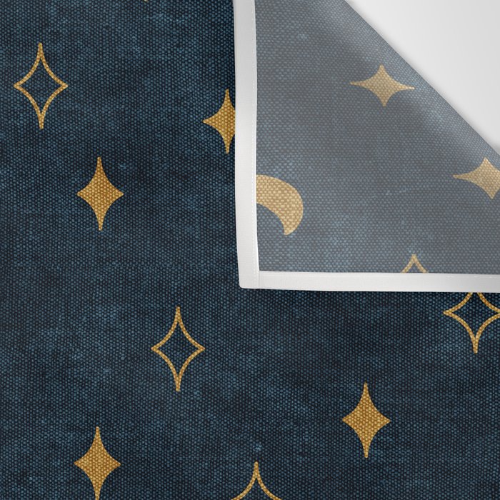 moon and stars - dark blue Wall Tapestry Gallery Image 3