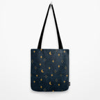 moon and stars - dark blue Tote Bag Gallery Image 2