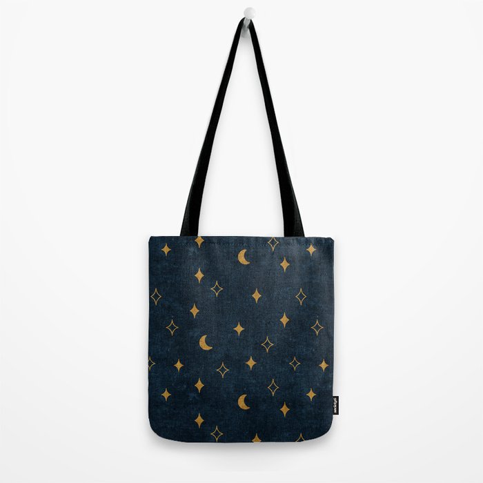 moon and stars - dark blue Tote Bag Gallery Image 2