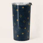 moon and stars - dark blue Travel Mug Gallery Image 2